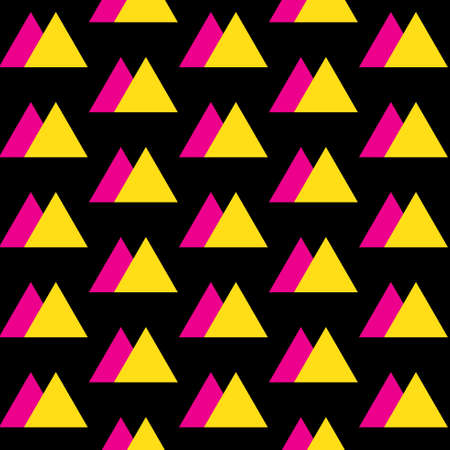 Seamless vintage abstract pattern with triangles in the style of 80's. Fashion background in Memphis.Texture for scrapbooking, wrapping paper, textiles, home decor, skins smartphones backgrounds cards, website, web page, textile wallpapers, surface designのイラスト素材