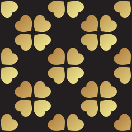 Gold  seamless pattern with clover leaves, the symbol of St. Patrick Day in Ireland. Texture for scrapbooking, wrapping paper, textiles, home decor, skins smartphones backgrounds cards, website, web page, textile wallpapers, surface design, fashion, wallpのイラスト素材