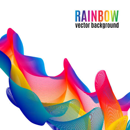 Rainbow Lines vector background. Abstract colorful illustration for your businessのイラスト素材