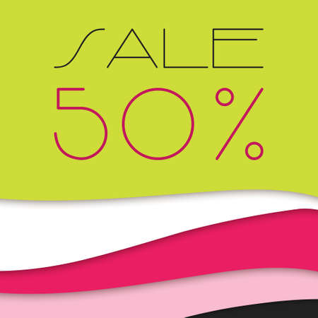 Sale. Colorful abstract background of paper with shadows.のイラスト素材