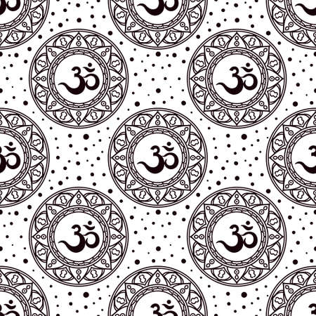 Om symbol seamless pattern.のイラスト素材