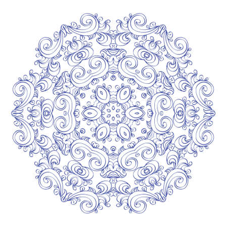 Round ornament vintage floral esoteric mandala.のイラスト素材