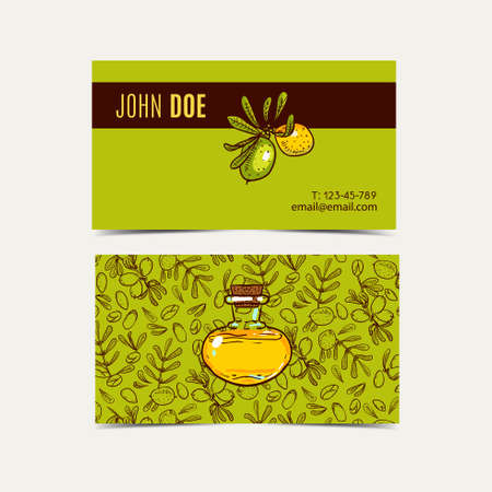 Argan  business cards.  Eco style in natural colors.のイラスト素材