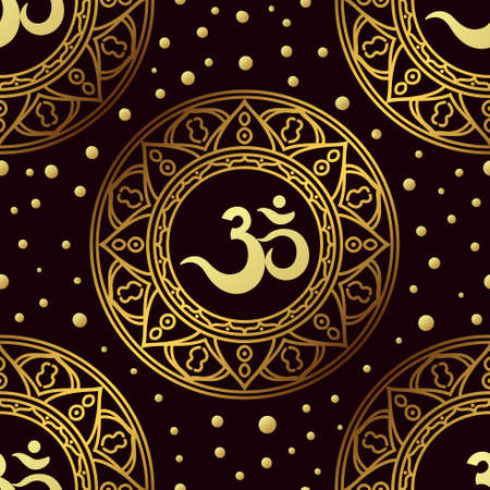 Om symbol seamless pattern.のイラスト素材