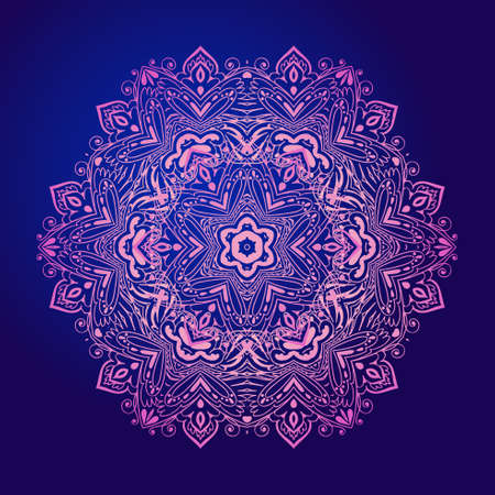 Mandala. Floral vintage round amulet tatooのイラスト素材