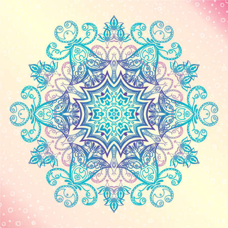 Mandala. Floral vintage round amulet tatooのイラスト素材