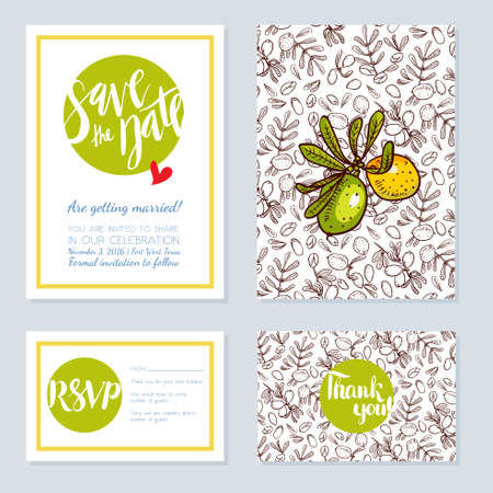 Set of wedding cards, invitations for a bacheloretteのイラスト素材