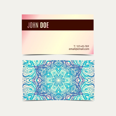 vintage business cards Floral mandala patternのイラスト素材