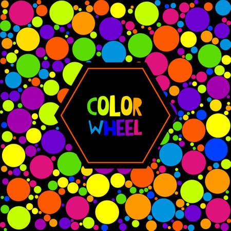 Color wheel or color circle on black backgroundのイラスト素材