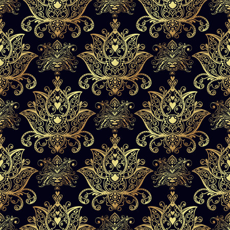 Seamless patterns of Russian motives of northern painting