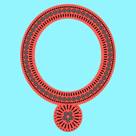 Geometric, tribal jewelry collar clothes. Neck line designsのイラスト素材