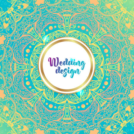 Mandala banner, Indian style.のイラスト素材