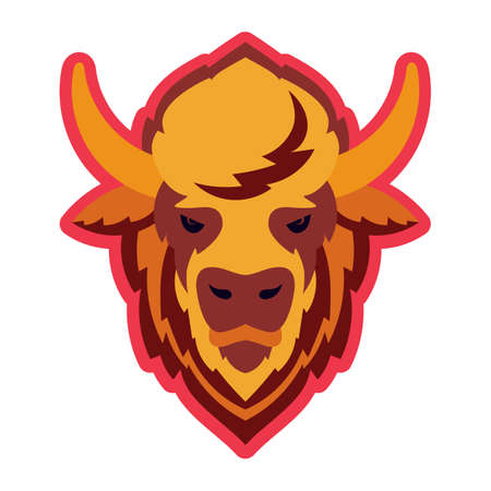 Buffalo Head Logo Mascotのイラスト素材
