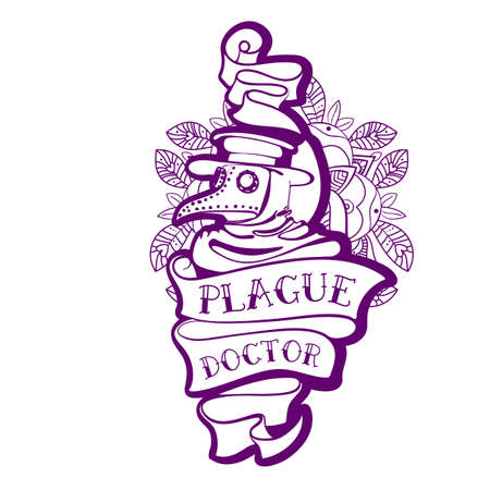 Plague Doctor. Tattooのイラスト素材