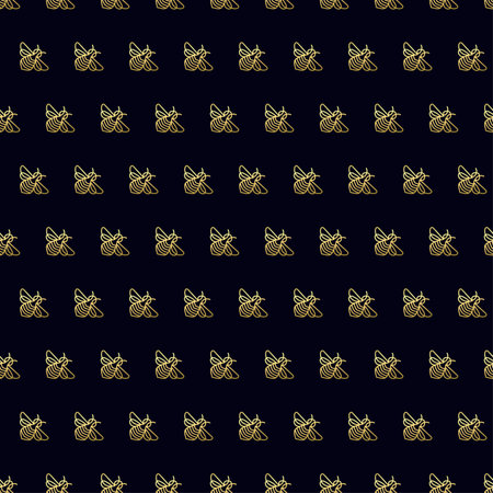 Fashionable Seamless pattern with gold Bee