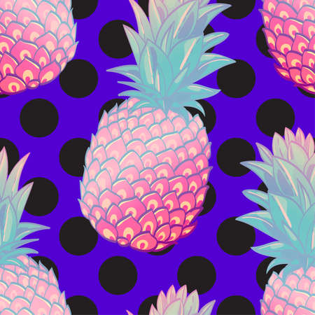 Pineapple creative trendy seamless patternのイラスト素材