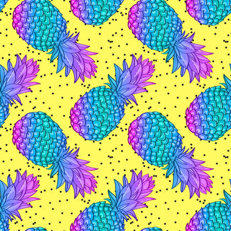 Pineapple creative trendy seamless patternのイラスト素材