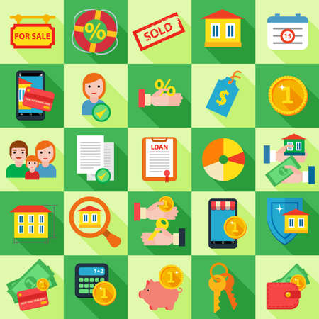 Icon set Mortgage loan.のイラスト素材
