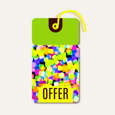 Bright tags with rainbow glitter.のイラスト素材