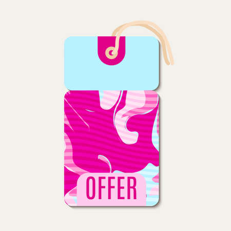 Pink Bright tags with shabbi chickのイラスト素材