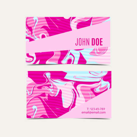 Pink business cards with a shabby chicのイラスト素材