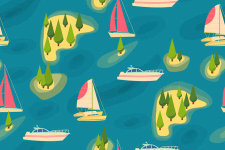Travel retro seamless patternのイラスト素材