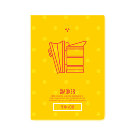 Sunny smoker Banner honey product.のイラスト素材