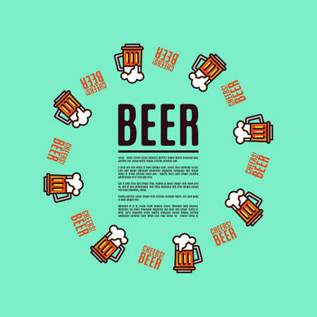 Beer in glass mugs.のイラスト素材