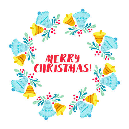 Christmas wreath isolated on white background.のイラスト素材