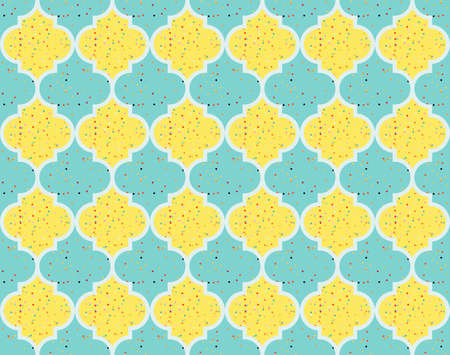 Moroccan Quatrefoil Seamless Pattern. Mosaic Motif Ogee For Ethnic Background. Suitable For Decorating Baby Shower Card, Wedding, Surface Design, Fabrics, Textiles Wrapping Paperのイラスト素材
