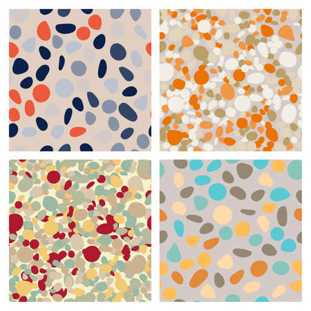 Terrazzo seamless pattern. Imitation of a Venetian stone floor with granite and quartz chips for the house. The texture is suitable for textiles, prints, packaging design. Vector illustration.のイラスト素材