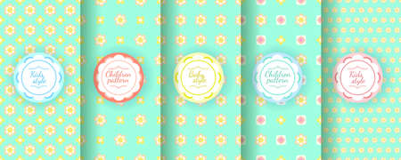 Kids colorful seamless pattern. Cute Baby design.のイラスト素材