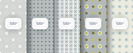 Set of seamless patterns for men s clothing, ties, tuxedos, t-shirts.のイラスト素材