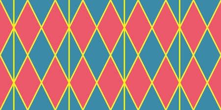Harlequin vintage or argyle seamless pattern. Vector texture of rhombusesのイラスト素材