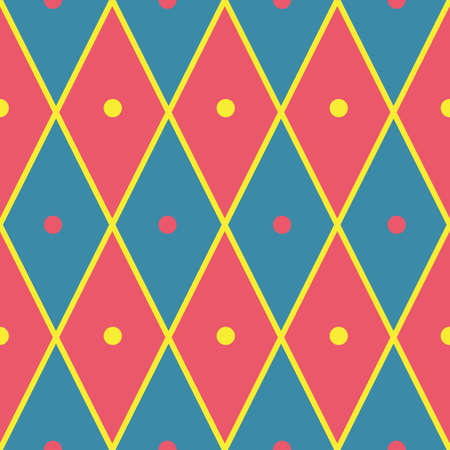 Harlequin vintage or argyle seamless pattern. Vector texture of rhombusesのイラスト素材