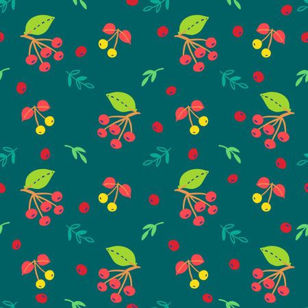 Woodland and vegetation seamless pattern. Vector natural fabric print.