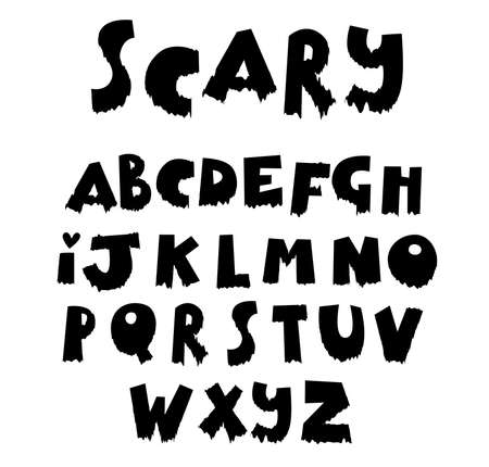 Bloody halloween alphabet. Vector font, latin lettersのイラスト素材