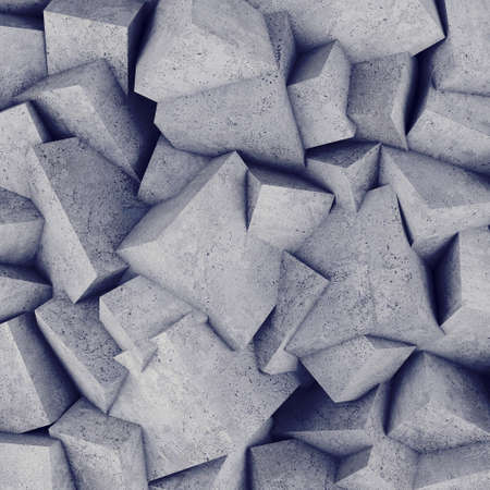 Concrete 3d cube wall background. 3D renderingの写真素材