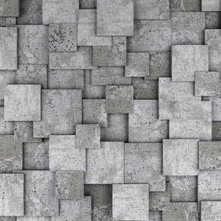 Concrete 3d cube wall background. 3D renderingの写真素材
