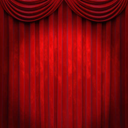 Curtain or drapes red background. 3D illustrationの写真素材