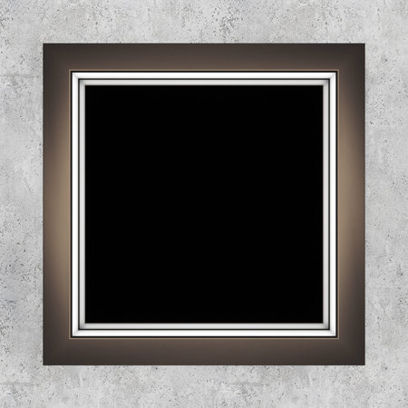Modern makeup mirror on concrete wall. 3D rendering