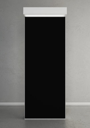 Template of advertising stand with illumination. 3D rendering