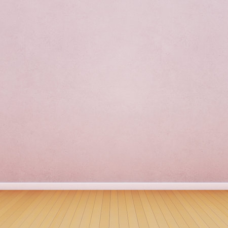 Concrete wall and wooden floor. 3D rendering