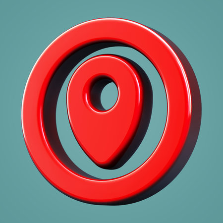 Volumetric checkpoint icon. 3D rendering