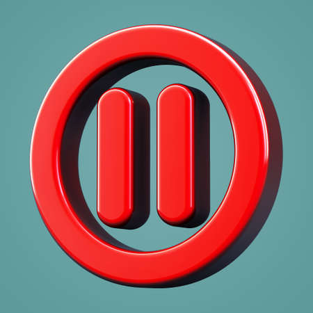 Volumetric icon pause. 3D renderingの写真素材