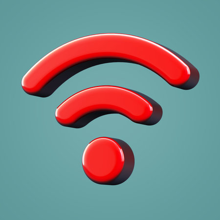 Volumetric wi fi icon. 3D renderingの写真素材