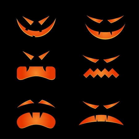Scary faces for halloweenのイラスト素材