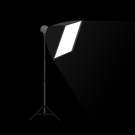 Softbox on black background.のイラスト素材