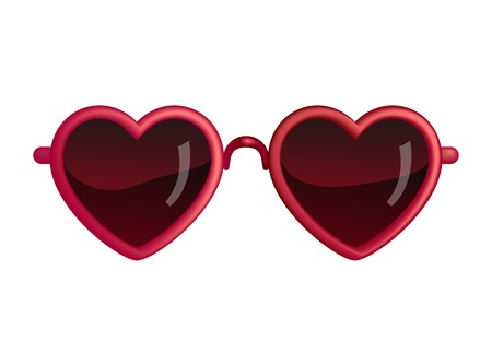 Heart Sunglasses Isolated On Whiteのイラスト素材