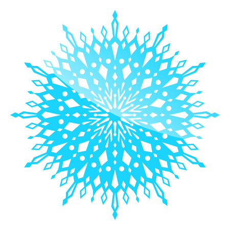 White snowflake isolated on whiteのイラスト素材